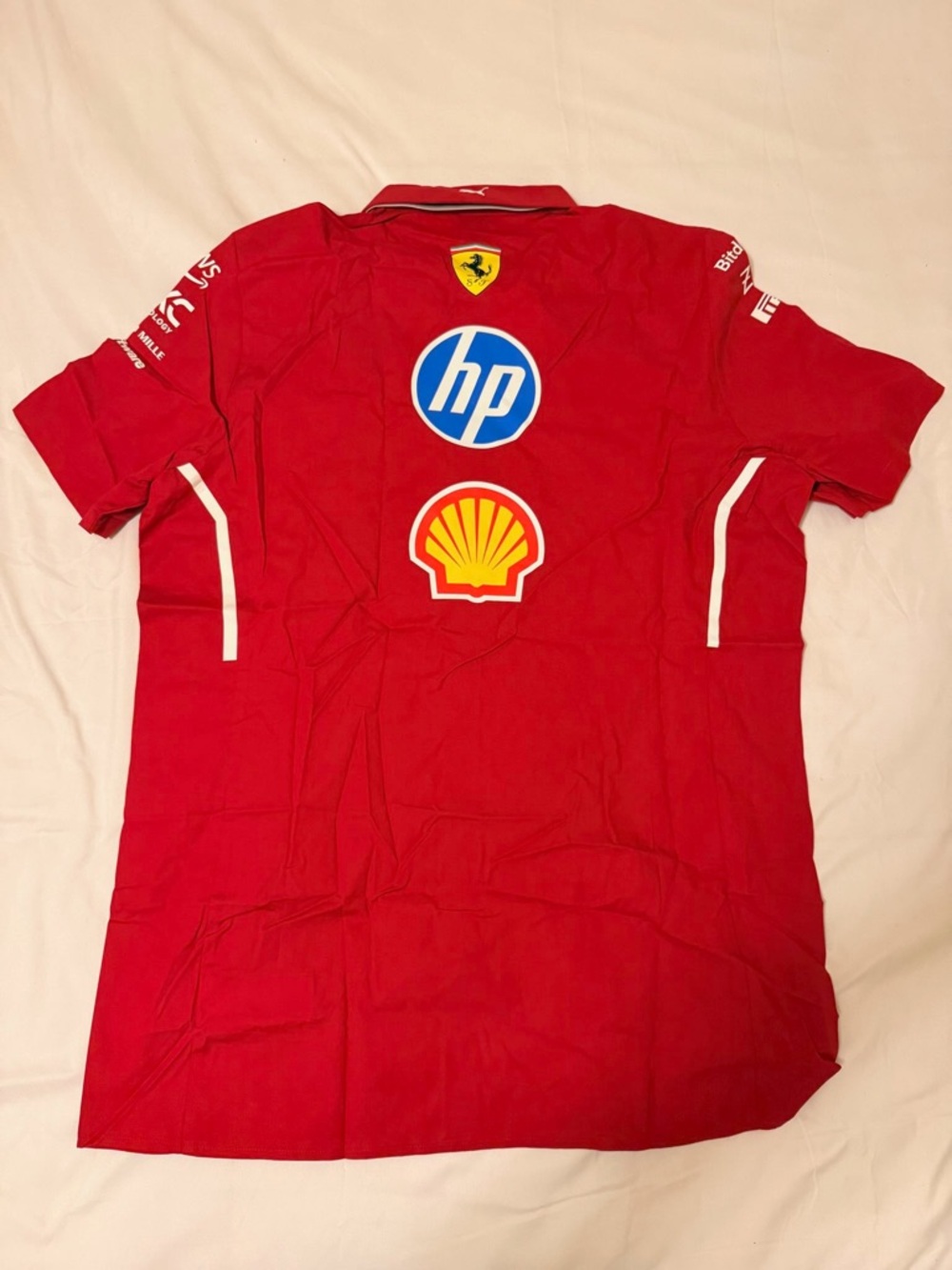 Ferrari Red Polo with HP and Shell Logos